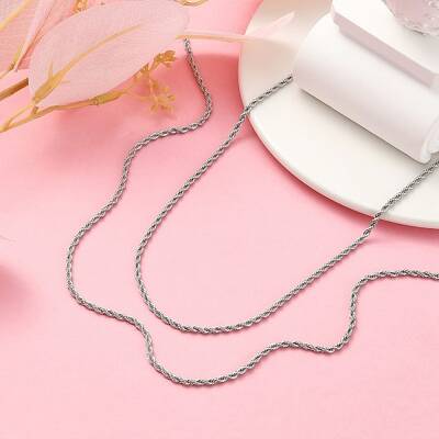 Tarnish Resistant 304 Stainless Steel Necklaces Unisex Rope Chain Necklaces
