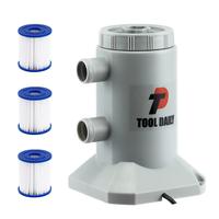 Tool Daily Pool Filter Pump for Above Ground Swimming Pools 530 GPH, Small Pool Pump and Filter Kit, 2 Extra Filter Cartridge...