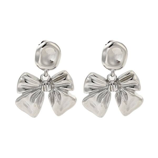 304 Stainless Steel Bowknot Stud Earrings for Women