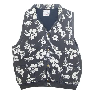 THE ORIGINAL SWEAT VEST Womens Gilet Grey Floral L