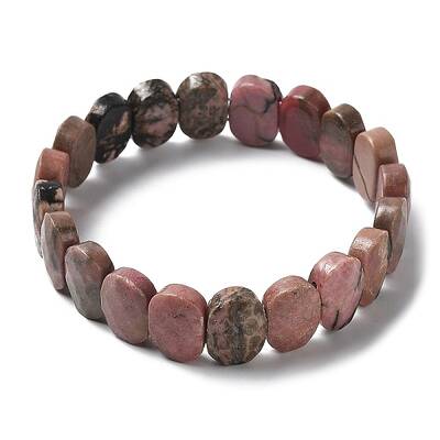 Natural Rhodonite Beaded Stretch Bracelet