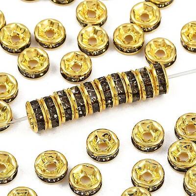 Brass Rhinestone Spacer Beads