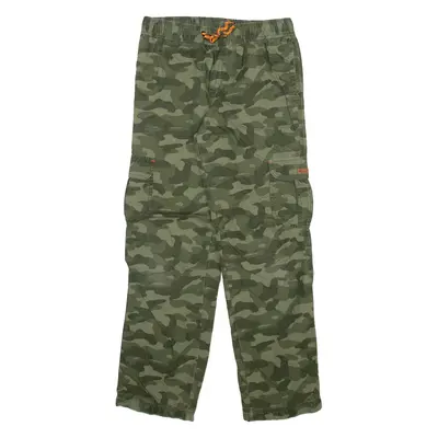 Camo Cargo Mens Trousers Green Regular Straight W28 L28