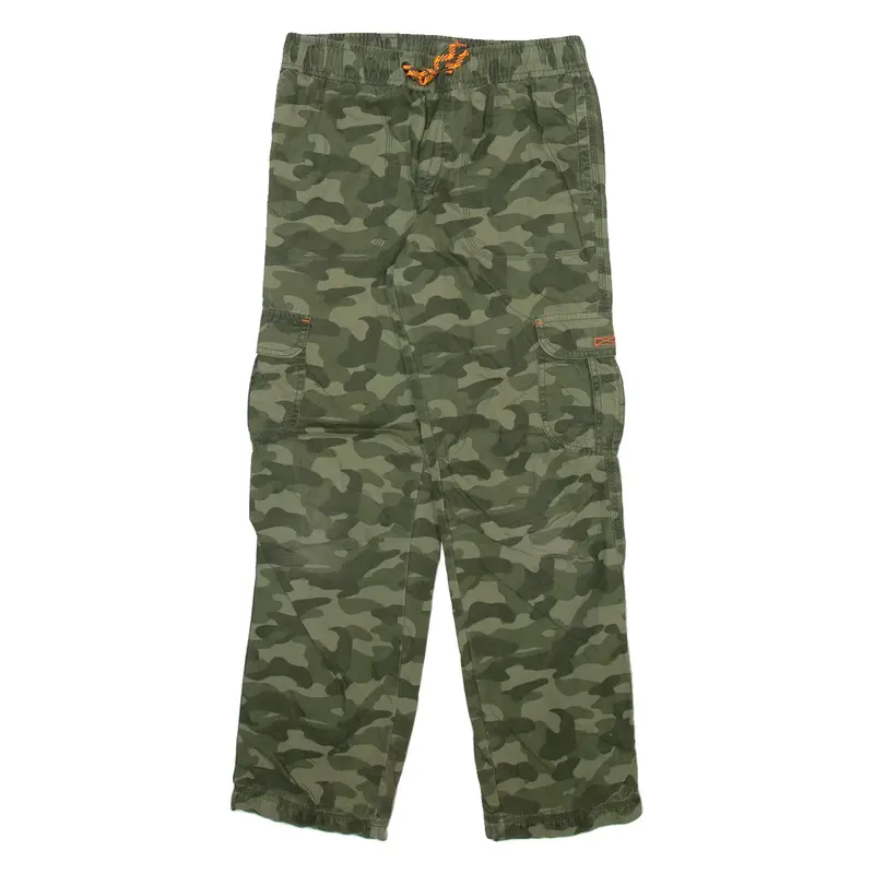 Camo Cargo Mens Trousers Green Regular Straight W28 L28