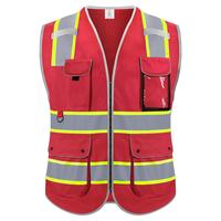 Reflective Mesh Safety Vest for Men Women with 8 Pockets and Zipper Front High Visibility Mesh Vest Hi Vis Construction Work ...