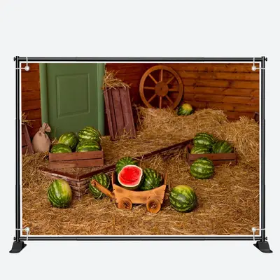 Bucolic Hayfield Watermelon Farm Summer Backdrop - Aperturee