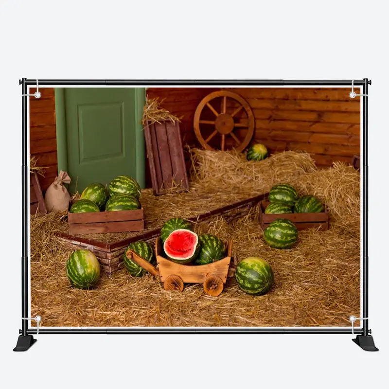 Bucolic Hayfield Watermelon Farm Summer Backdrop - Aperturee