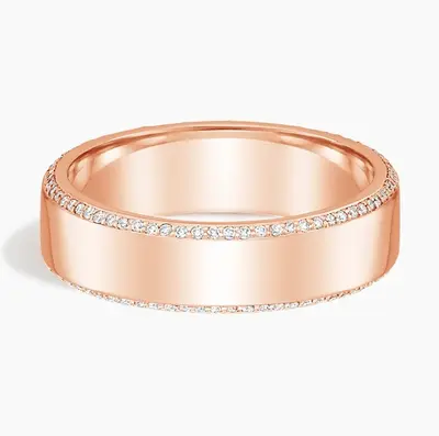 10K Rose Gold 0.4 CT.T.W. Diamond 6mm Wedding Band