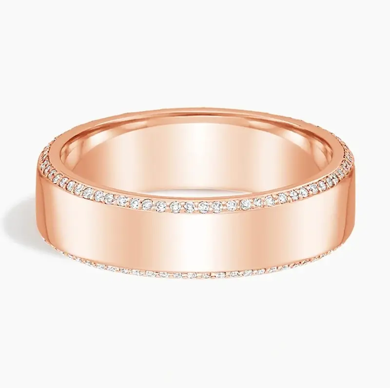 10K Rose Gold 0.4 CT.T.W. Diamond 6mm Wedding Band