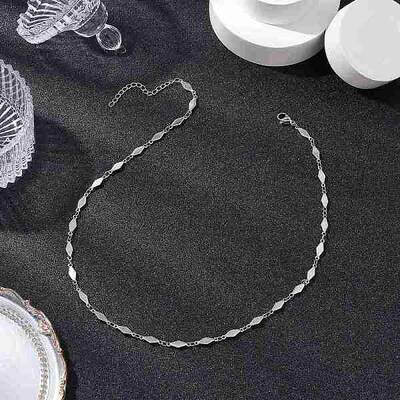 304 Stainless Steel Rhombus Link Chain Necklaces