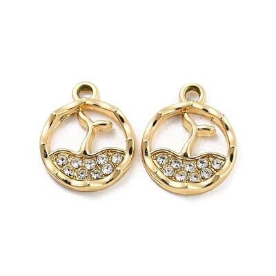 UV Plating Alloy Rhinestone Pendants