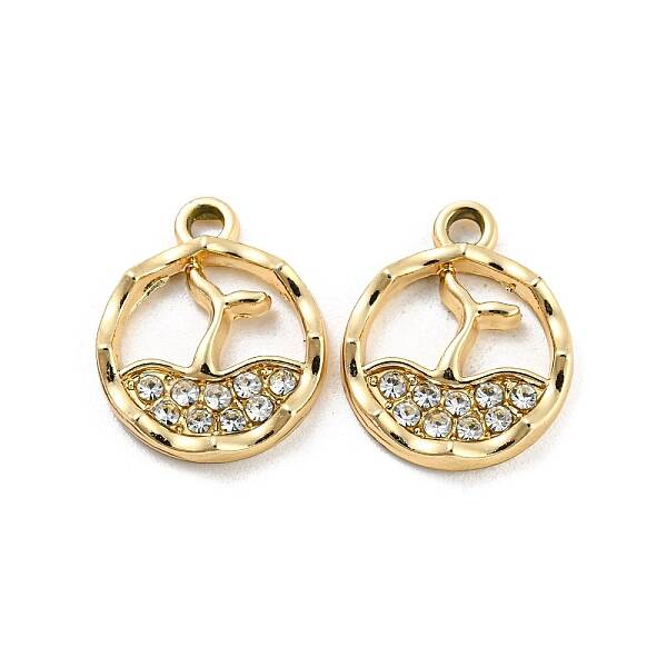 UV Plating Alloy Rhinestone Pendants