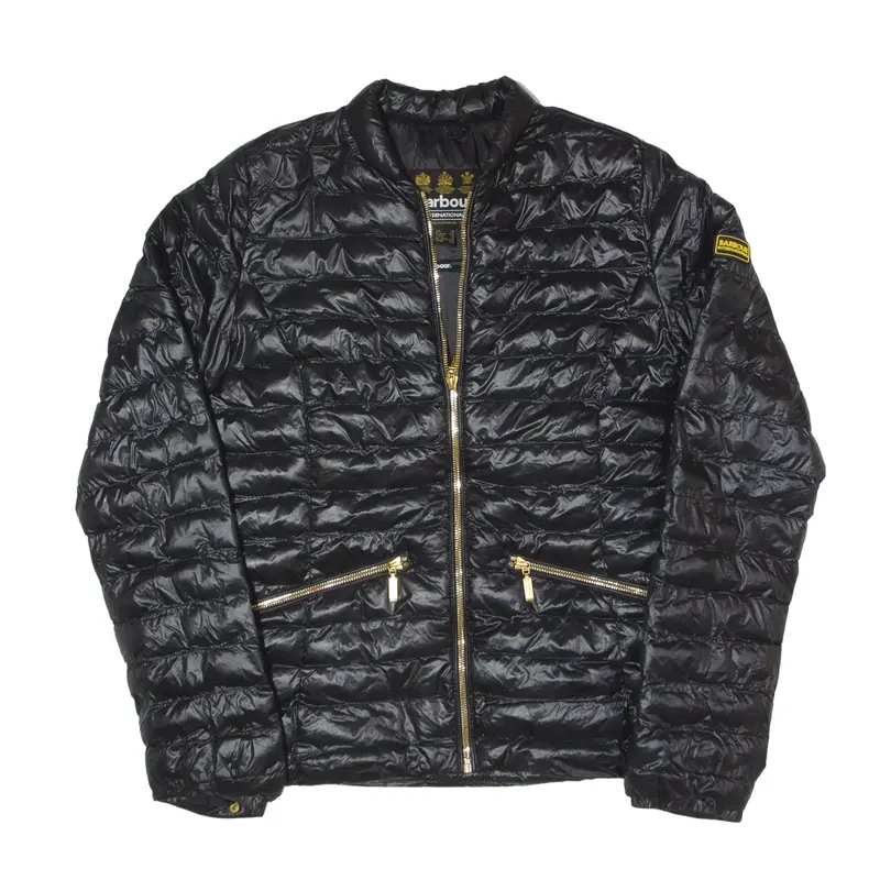 BARBOUR Lapper Lightweight Puffer Jacket Black Womens UK 10