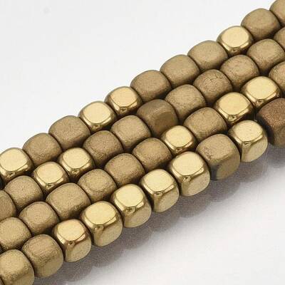 Electroplate Non-magnetic Synthetic Hematite Bead Strands