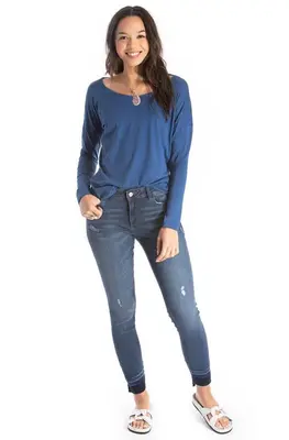long sleeve top - blue | Size: medium