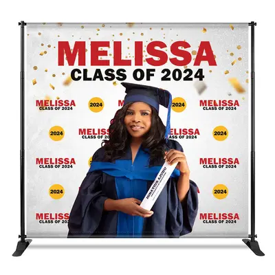 Aperturee Custom Red Confetti Step And Repeat Graduation Backdrop, 4X8FT(1.2X2.5M), 42 USD, step and repeat backdrops, CF1_DZ...