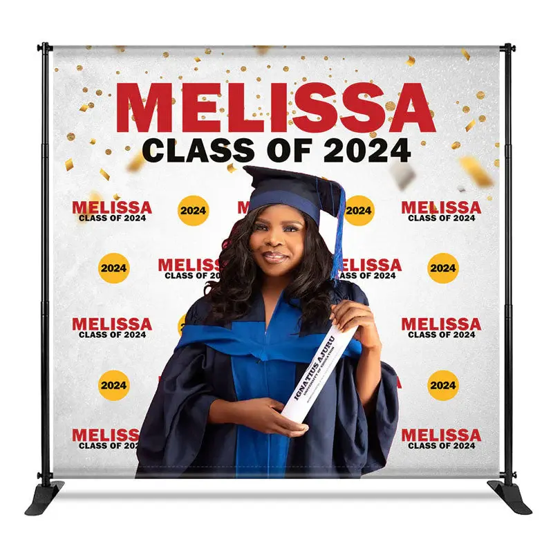 Aperturee Custom Red Confetti Step And Repeat Graduation Backdrop, 4X8FT(1.2X2.5M), 42 USD, step and repeat backdrops, CF1_DZ...