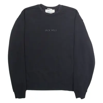 JACK WILLS Relaxed Fit Womens Sweatshirt Black Crew Neck XL