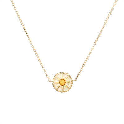 Stylish Stainless Steel Gold-Plated Cat Eye Necklace and Bracelet