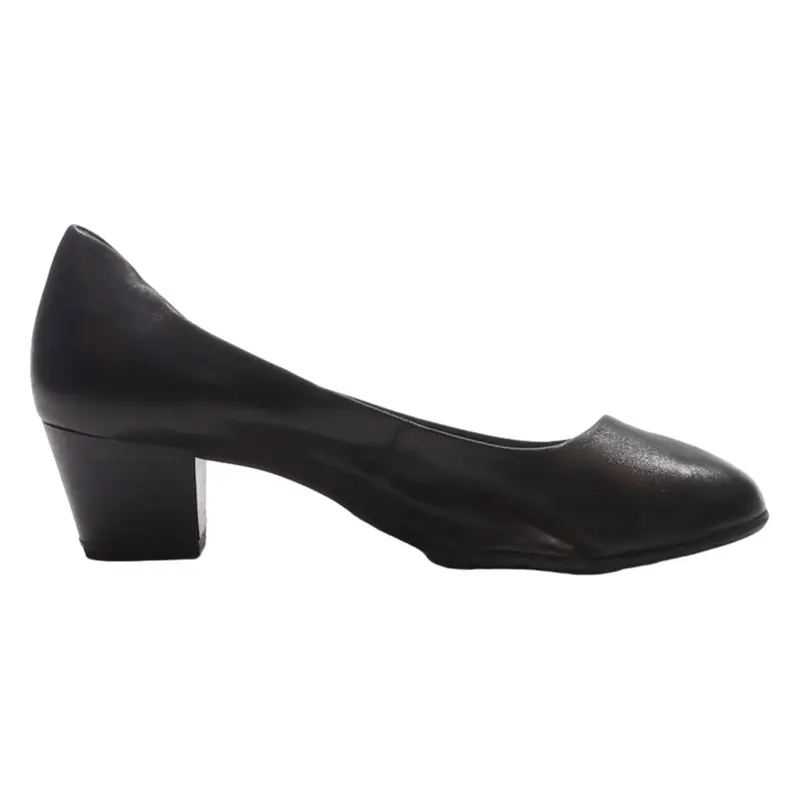 TAMARIS Court Heels Black Leather Womens UK 6