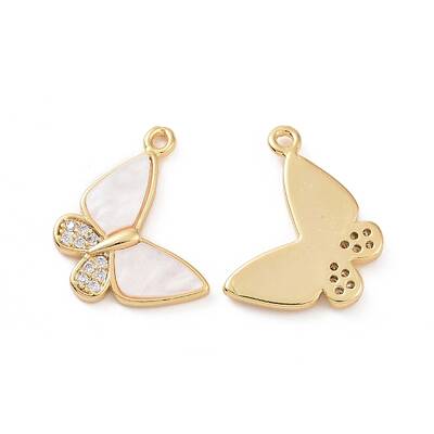 Brass Micro Pave Clear Cubic Zirconia Pendants