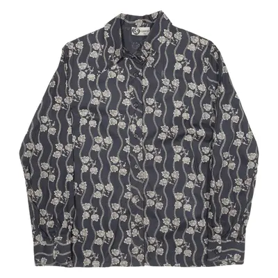 KARSTADT Shirt Blue Crazy Pattern Long Sleeve Womens L