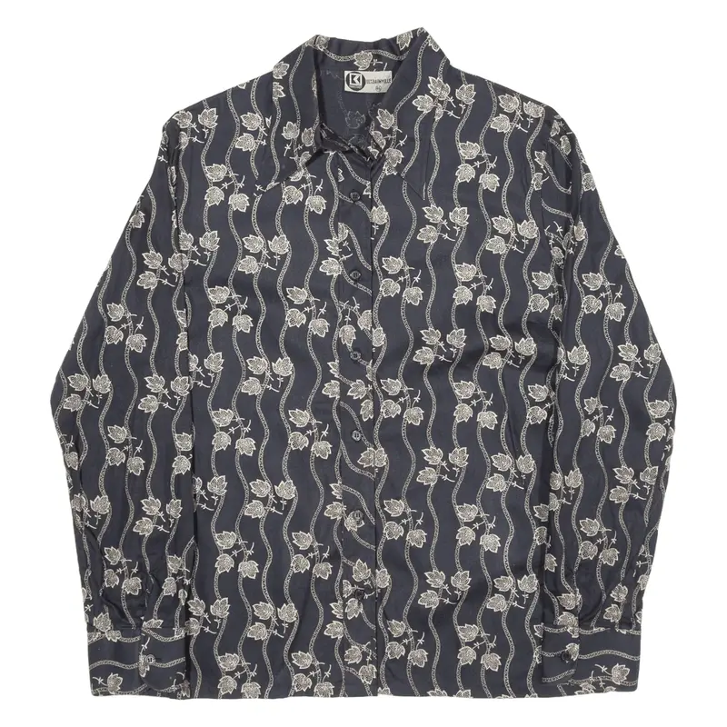 KARSTADT Shirt Blue Crazy Pattern Long Sleeve Womens L