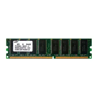 Samsung M368L6423FTN-CCC | 512MB DDR-400MHz PC3200 Non-ECC Unbuffered UDIMM CL3 2Rx8 2.5V 184-Pin Memory Module