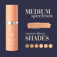DOOD Discoloration 4-in-1 Liquid Foundation Medium Spectrum SPF 50 Sun Protection Lightweight Makeup for Workout Sports Dance...