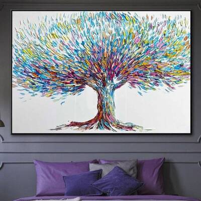 Large Tree Abstract Painting Abstract Oil Tree Artwork Contemporary Tree Modern Tree Paintings On Canvas Oil Painting | TREE ...