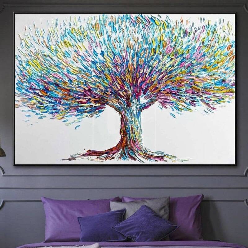 Large Tree Abstract Painting Abstract Oil Tree Artwork Contemporary Tree Modern Tree Paintings On Canvas Oil Painting | TREE ...