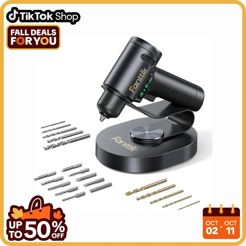 Fanttik K2 Ultra 7.4V /K2 Nano 3.7V Power Drill, Cordless Drill/Driver, 3/8'' Keyless Chuck, Max. 30 N.m, Max. 1250 RPM, TapS...