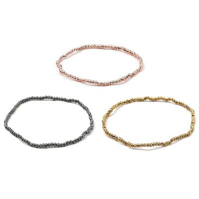 Synthetic Non-Magnetic Hematite Beaded Bracelets