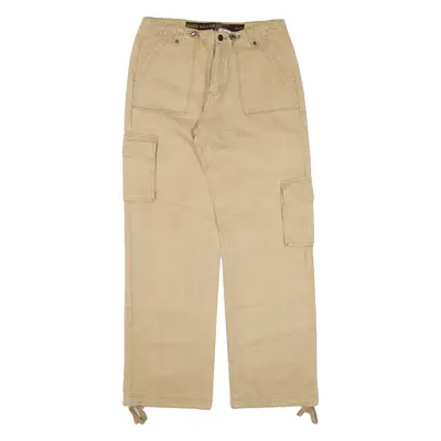 STREET ONE Cargo Denim Trousers Beige Loose Straight Womens W31 L31