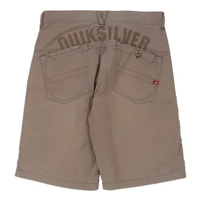 Quiksilver Spellout Shorts - 36W 12L Brown Cotton