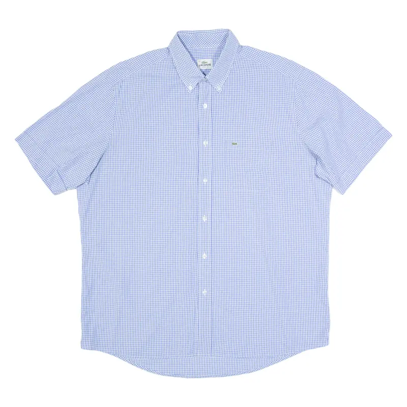 LACOSTE Mens Shirt Blue Gingham XL