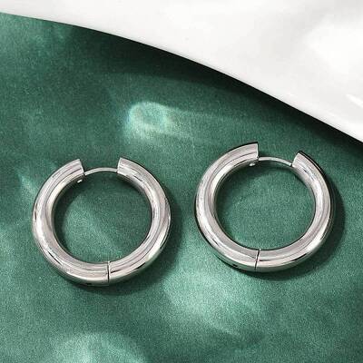 202 Stainless Steel Polishing Hoop Earrings