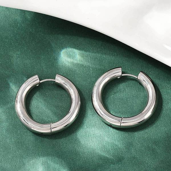 202 Stainless Steel Polishing Hoop Earrings