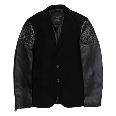 PHILIPP PLEIN Mens Blazer Jacket Black Wool L