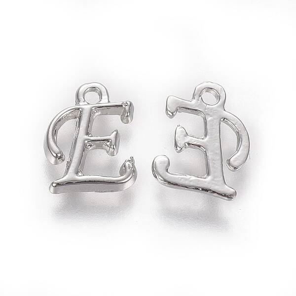 Rack Plating Alloy Alphabet Charms