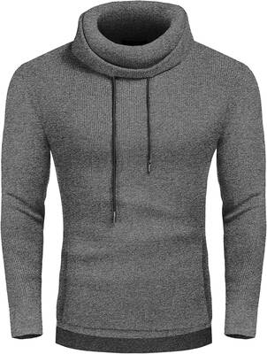 Knitted Pullover Turtleneck Sweater (US Only), Line Grey / S