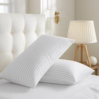 Lux Decor 2Pc Stripe Pillows - White Hotel Luxury Pillows - King & Queen Size- Cotton Pillows For Back, Stomach & Side Sleepe...