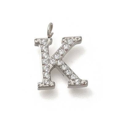 304 Stainless Steel Micro Pave Cubic Zirconia Pendants