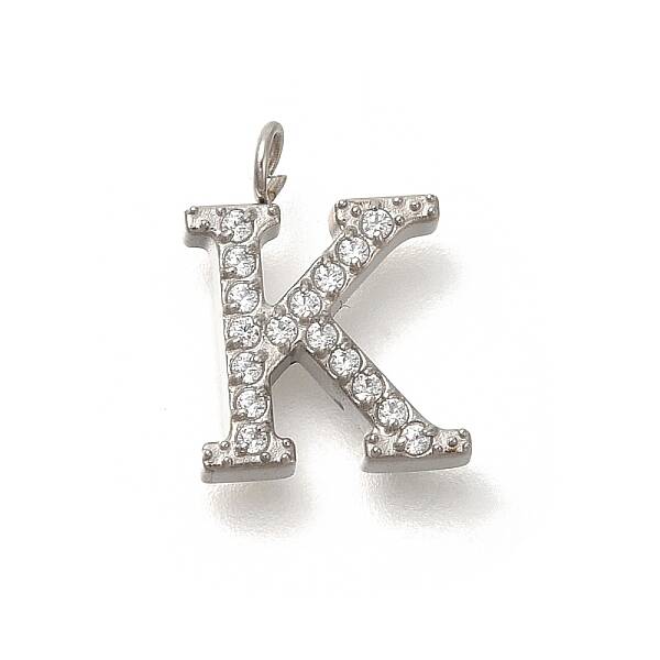 304 Stainless Steel Micro Pave Cubic Zirconia Pendants