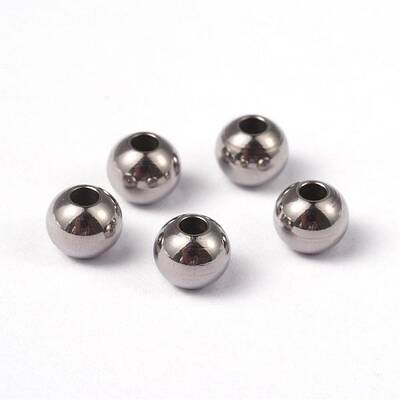 Tarnish Resistant Solid Round 202 Stainless Steel Beads