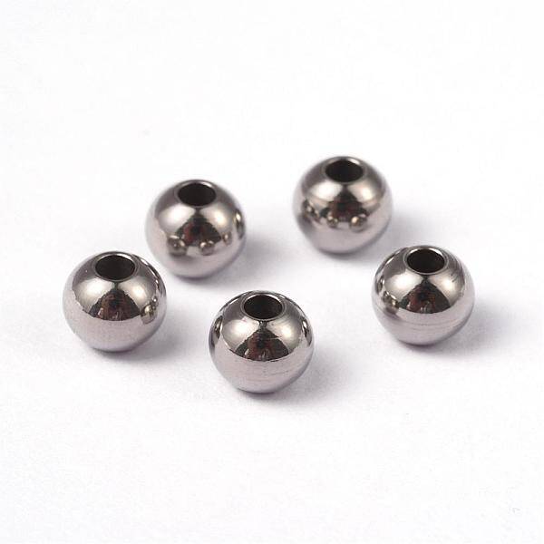 Tarnish Resistant Solid Round 202 Stainless Steel Beads