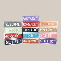 Library Street Sign Self Standing Bookshelf Sign Personalized Color 3D Printed Bookish Decor for Book Nook, Book Lover Gift, ...