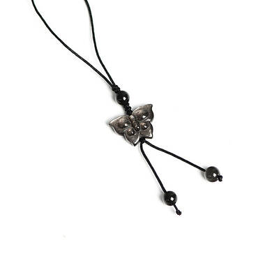 Natural Silver Obsidian Pendant for Mobile Phone Strap