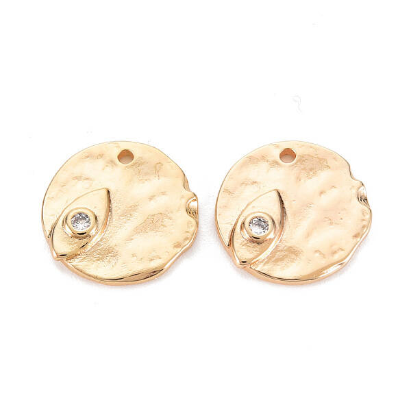 Brass Micro Pave Clear Cubic Zirconia Charms