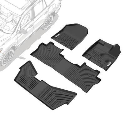 OEDRO® 3 Row Floor Mats for 2016-2022 Honda Pilot 8 Passenger Model (No Elite Models)